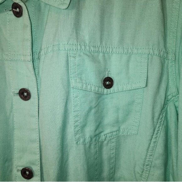 L.L. Bean Linen Blend Green Jacket 3X Plus - Picture 6 of 6